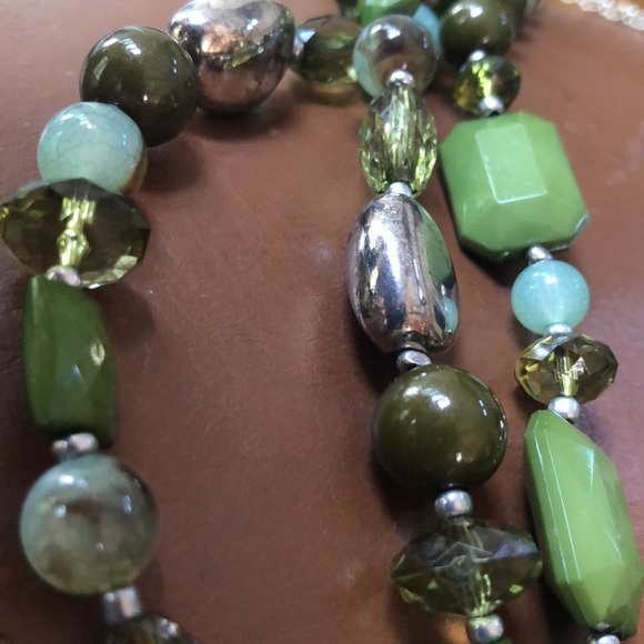 Green Bead Necklace | PREMIERE DESIGNS 3 STRAND BEADED NECKLACE - Picture 7 of 7